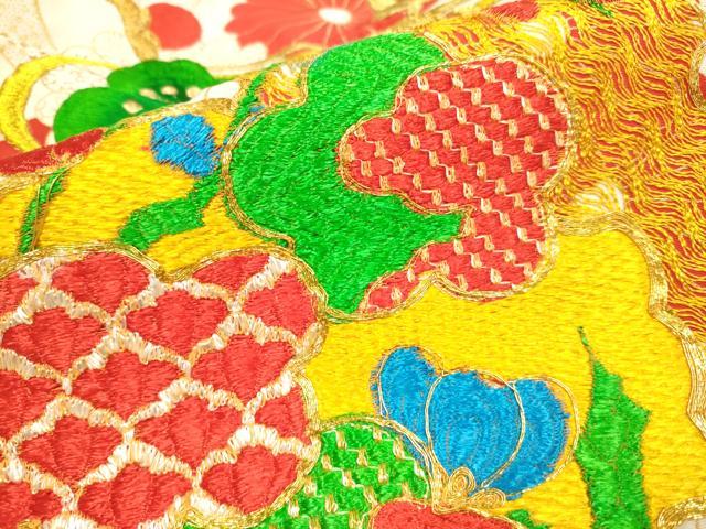 平和屋本店●お引きずり・お引き摺り・引き振袖 和装 結婚式 舞妓 芸妓 芸者 衣装 駒刺繍 総刺繍 雪輪重ね花文 金彩 逸品 DABH4794du