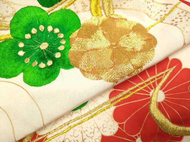平和屋本店●お引きずり・お引き摺り・引き振袖 和装 結婚式 舞妓 芸妓 芸者 衣装 駒刺繍 総刺繍 雪輪重ね花文 金彩 逸品 DABH4794du
