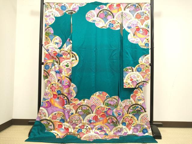 平和屋本店●お引きずり・お引き摺り・引き振袖 和装 結婚式 舞妓 芸妓 芸者 衣装 鴛鴦吉祥花文 金銀彩 逸品 DABH4796du
