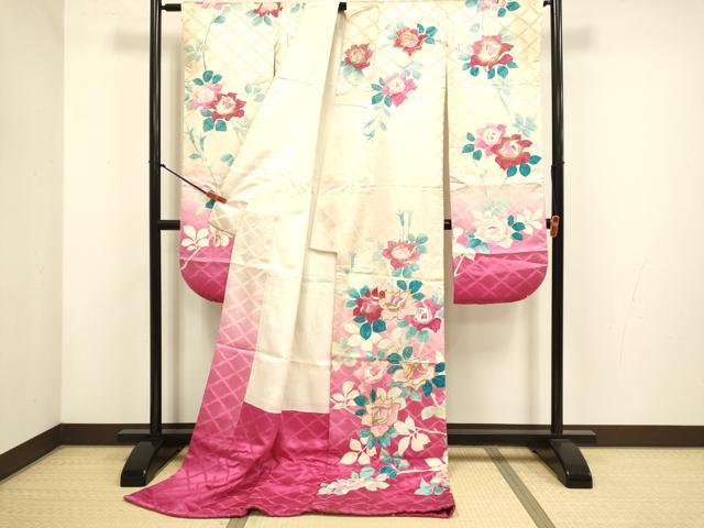 平和屋本店●お引きずり・お引き摺り・引き振袖 和装 結婚式 舞妓 芸妓 芸者 衣装 刺繍 薔薇 暈し染め 金彩 逸品 DABH4797du