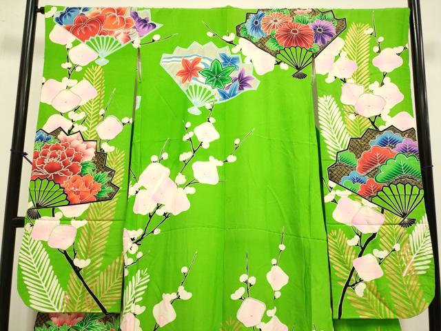 平和屋本店●お引きずり・お引き摺り・引き振袖 和装 結婚式 舞妓 芸妓 芸者 衣装 扇面花文 金彩 ラインストーン 逸品 DABH4799du