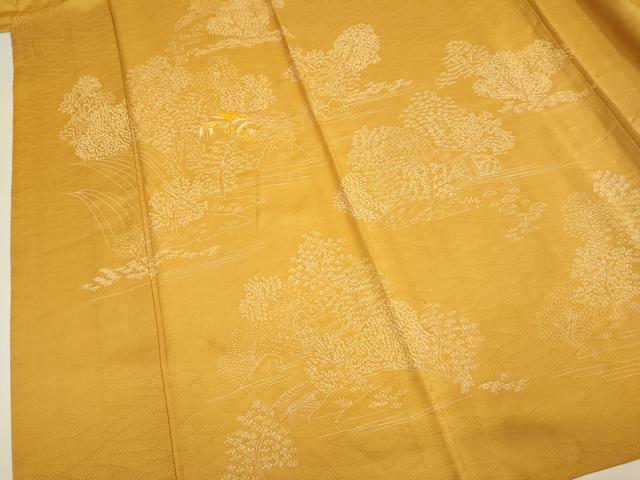 平和屋着物▽訪問着 単衣 刺繍 風景文 正絹 逸品 DABH4807du