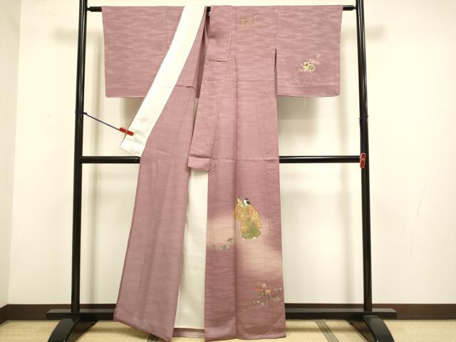 平和屋着物▽訪問着 単衣 人物花文 暈し染め 金彩 正絹 逸品 DABH4813du