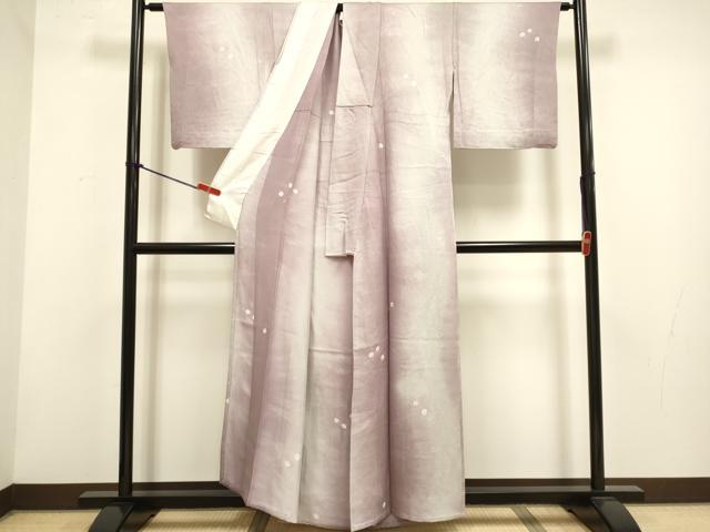 平和屋着物▽上質な小紋 単衣 絞り 霞文 暈し染め 正絹 逸品 DABH4821du