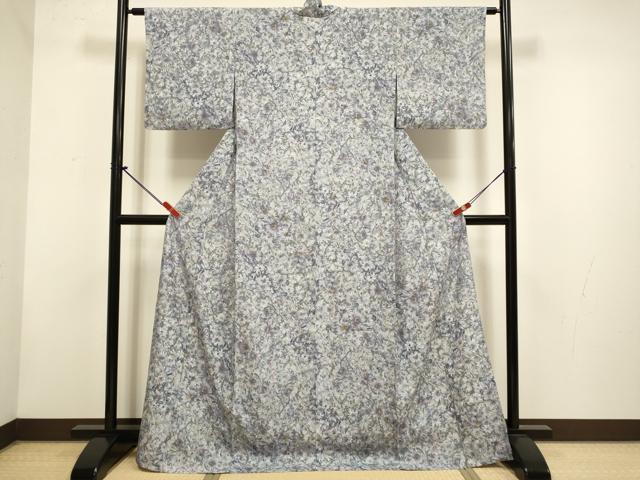 平和屋着物▽小紋 単衣 草花文 洗える着物 DABH4830du