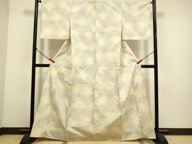 平和屋着物▽上質な紬 単衣 蜀江文 正絹 逸品 DABH4833du