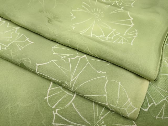 平和屋着物▽上質な小紋 単衣 草花文 暈し染め 地紋起こし 正絹 逸品 DABH4857du