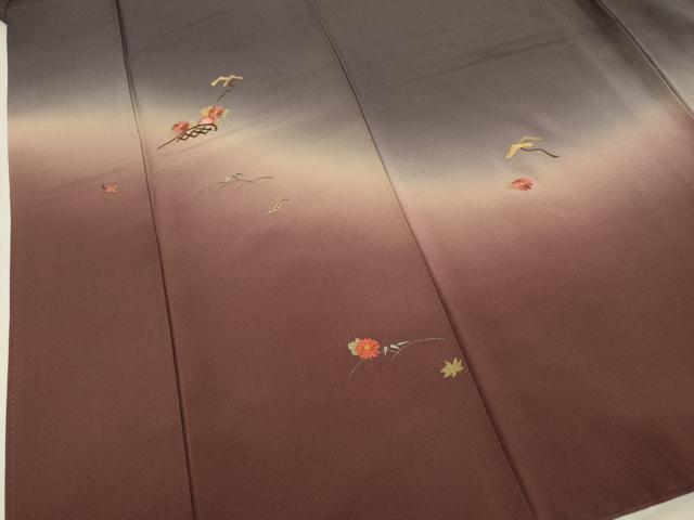 平和屋着物▼訪問着 総刺繍 草花文 暈し染め 正絹 逸品 DABH4861du