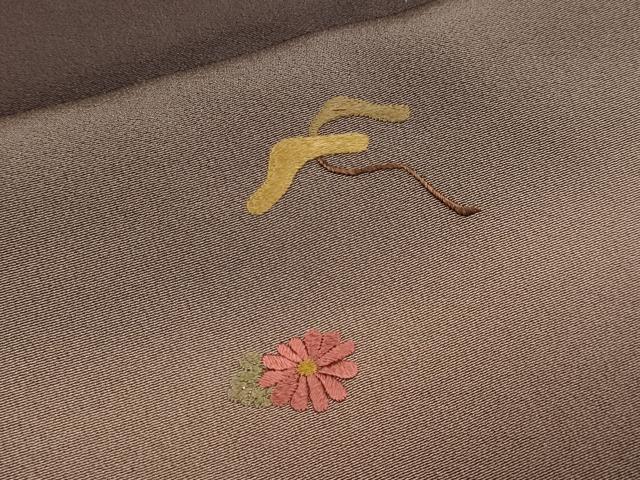 平和屋着物▼訪問着 総刺繍 草花文 暈し染め 正絹 逸品 DABH4861du