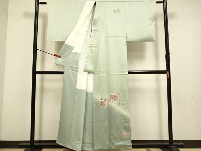 平和屋着物▼中国三大刺繍 相良刺繍 総刺繍 訪問着 童子 暈し染め 金糸 正絹 逸品 DABH4862du
