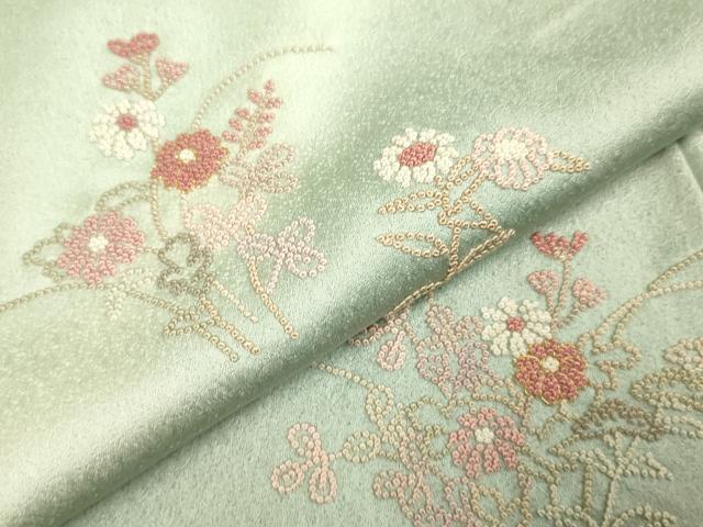 平和屋着物▼中国三大刺繍 相良刺繍 総刺繍 訪問着 童子 暈し染め 金糸 正絹 逸品 DABH4862du