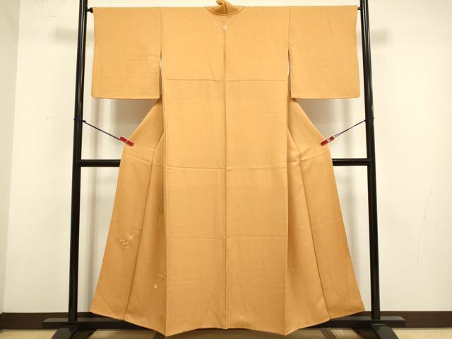 平和屋着物▼豪華色留袖 総刺繍 扇花文 土色 正絹 逸品 DABH4871du