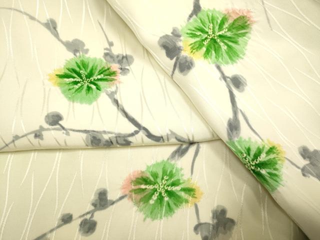 平和屋着物▼上質な小紋 枝梅文 暈し染め 正絹 逸品 DABH4880du