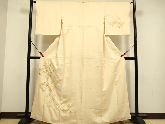 平和屋着物▼中国三大刺繍 相良刺繍 総刺繍 訪問着 七宝花文 正絹 逸品 DABH4881du