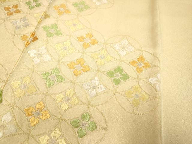 平和屋着物▼中国三大刺繍 相良刺繍 総刺繍 訪問着 七宝花文 正絹 逸品 DABH4881du