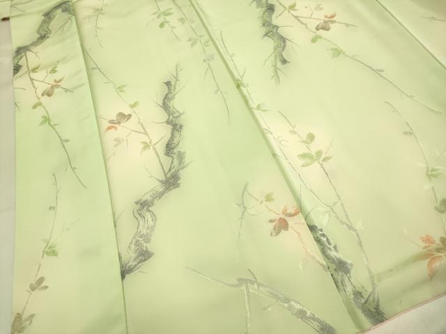 平和屋着物▼上質な小紋 寿光織 枝花文 暈し染め 正絹 逸品 DABH4890du