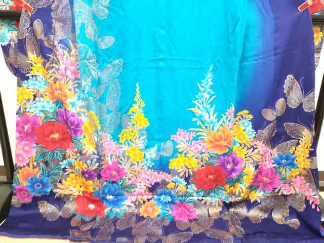 平和屋本店●お引きずり・お引き摺り・引き振袖 和装 結婚式 舞妓 芸妓 芸者 衣装 花蝶文 暈し染め 金彩 逸品 DABH4900du