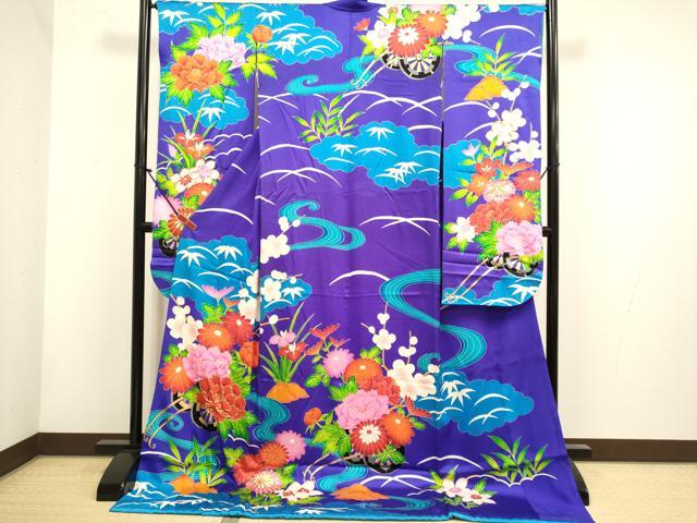 平和屋本店●お引きずり・お引き摺り・引き振袖 和装 結婚式 舞妓 芸妓 芸者 衣装 駒刺繍 流水花車文 金彩 逸品 DABH4901du