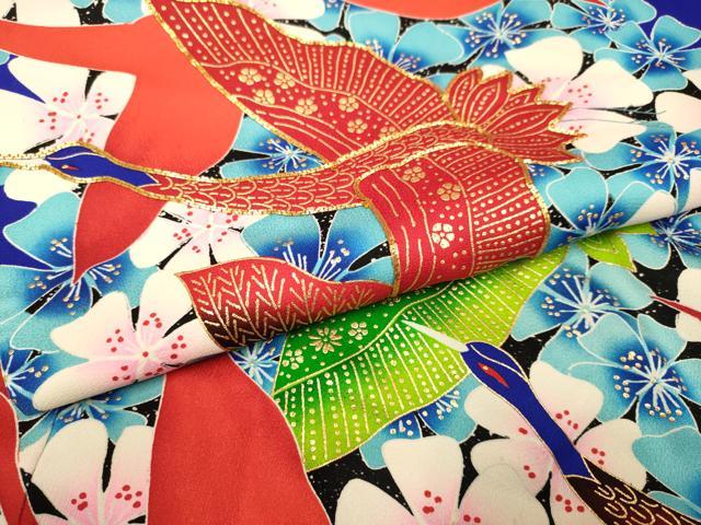 平和屋本店●お引きずり・お引き摺り・引き振袖 和装 結婚式 舞妓 芸妓 芸者 衣装 駒刺繍 飛鶴花文 金彩 逸品 DABH4911du