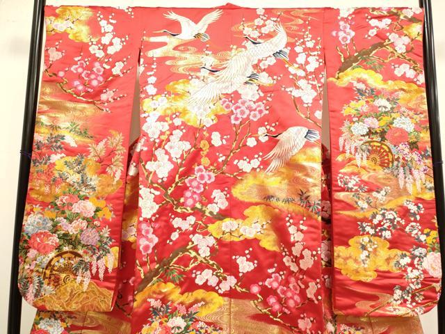 平和屋本店●色打掛 お引きずり 和装 婚礼 結婚式 花嫁 神社挙式 唐織 飛鶴花車文 金銀糸 逸品 DABH4915du