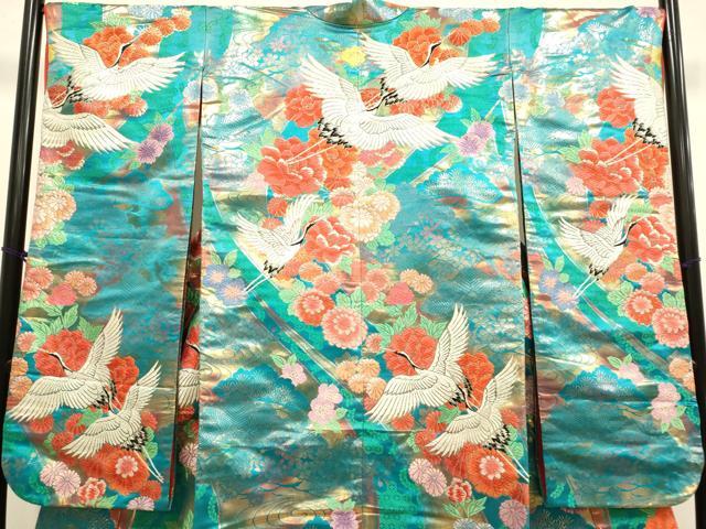 平和屋本店●色打掛 お引きずり 和装 婚礼 結婚式 花嫁 神社挙式 唐織 飛鶴花文 金糸 逸品 DABH4916du