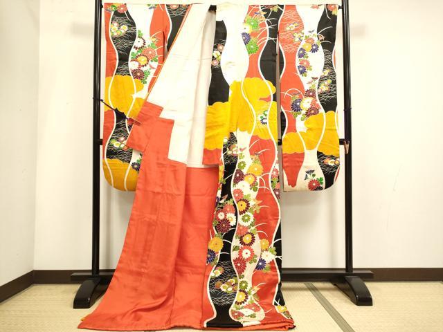 平和屋本店●お引きずり・お引き摺り・引き振袖 和装 結婚式 舞妓 芸妓 芸者 衣装 立涌花文 銀彩 逸品 DABH4925du