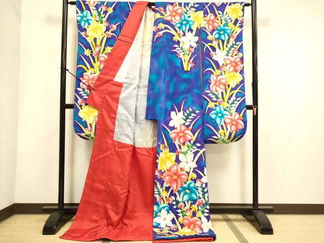 平和屋本店●お引きずり・お引き摺り・引き振袖 和装 結婚式 舞妓 芸妓 芸者 衣装 作家物 駒刺繍 草花文 逸品 DABH4926du