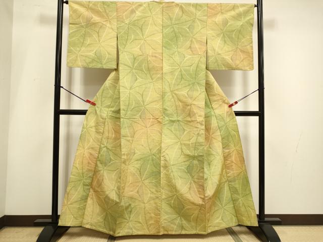 平和屋着物▽上質な紬 単衣 舞花文 正絹 逸品 DABH4938du