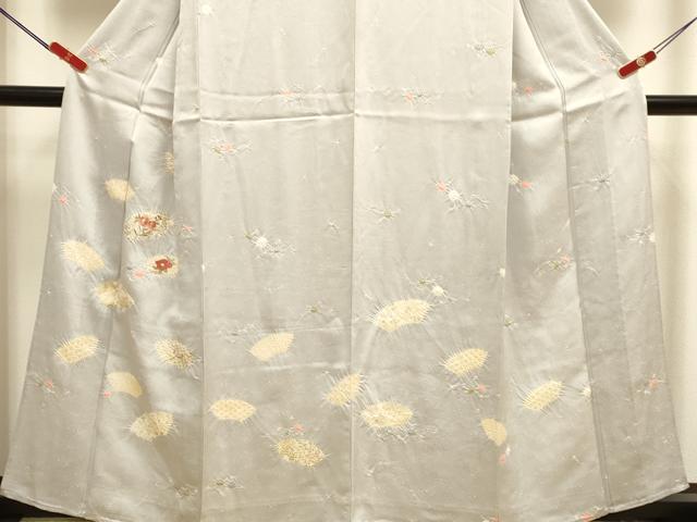 平和屋着物▽訪問着 単衣 刺繍 絞り 地紙花文 金彩 正絹 逸品 DABH4951du
