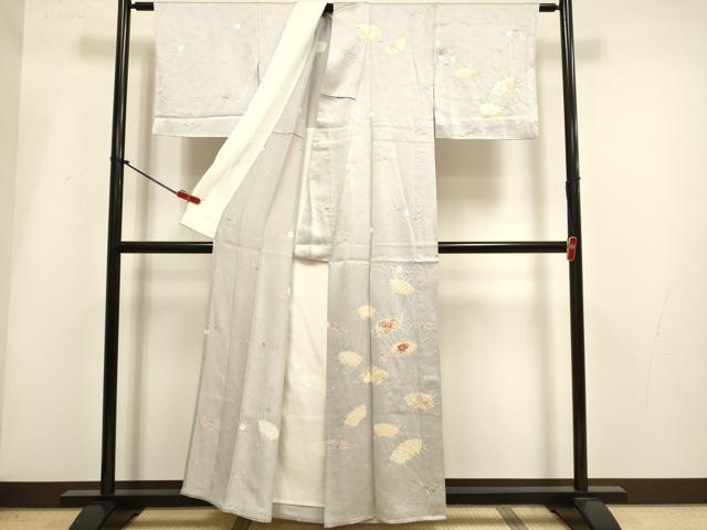 平和屋着物▽訪問着 単衣 刺繍 絞り 地紙花文 金彩 正絹 逸品 DABH4951du
