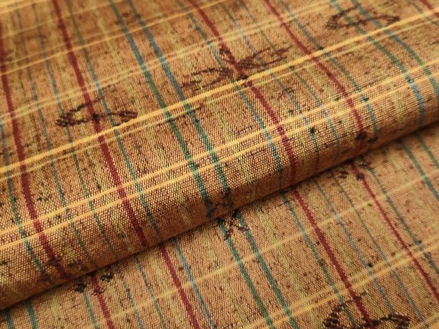 平和屋着物▽上質な紬 単衣 琉球絣文様 正絹 逸品 DABH4952du