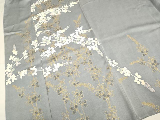 平和屋着物▽訪問着 単衣 萩文 金彩 正絹 逸品 DABH4957du