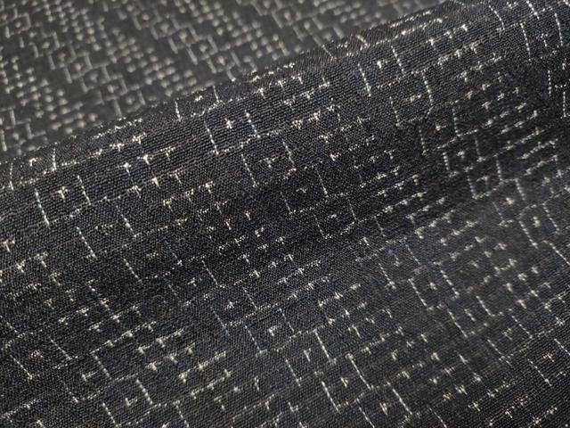 平和屋着物▽上質なお召 単衣 亀甲文 正絹 逸品 DABH4961du