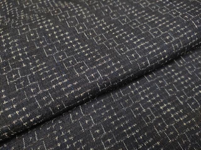 平和屋着物▽上質なお召 単衣 亀甲文 正絹 逸品 DABH4961du