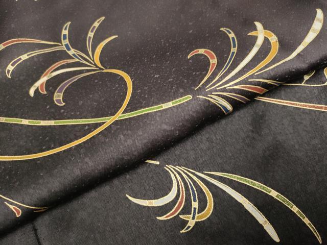 平和屋着物▽訪問着 単衣 草葉文 暈し染め 金彩 正絹 逸品 DABH4963du