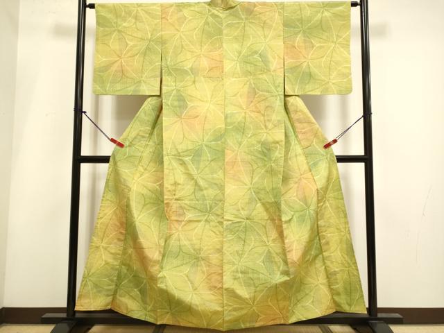 平和屋着物▽上質な紬 単衣 舞花文 正絹 逸品 DABH4969du
