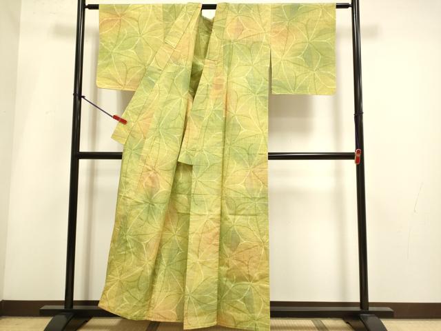 平和屋着物▽上質な紬 単衣 舞花文 正絹 逸品 DABH4969du