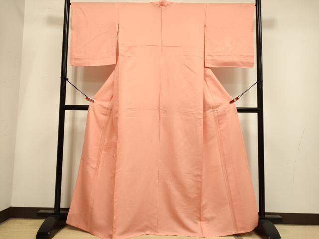 平和屋着物▽中国三大刺繍 スワトウ刺繍 汕頭刺繍 総刺繍 無地絵羽訪問着 単衣 扇面花文 東雲色 正絹 逸品 DABH4974du
