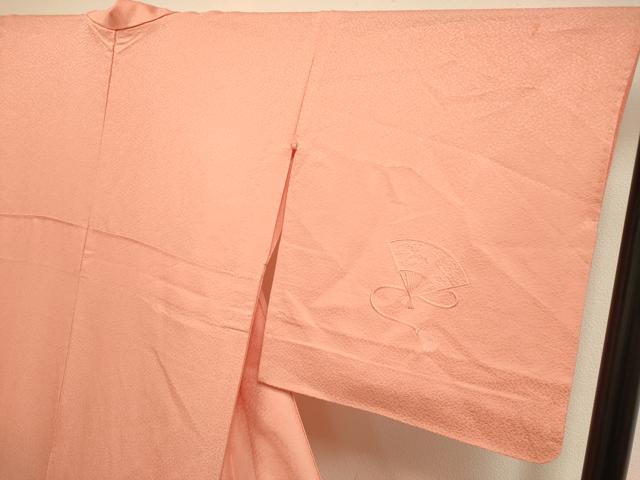 平和屋着物▽中国三大刺繍 スワトウ刺繍 汕頭刺繍 総刺繍 無地絵羽訪問着 単衣 扇面花文 東雲色 正絹 逸品 DABH4974du