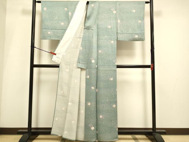 平和屋着物▽上質な小紋 単衣 辻が花 暈し染め 金彩 正絹 逸品 DABH4979du