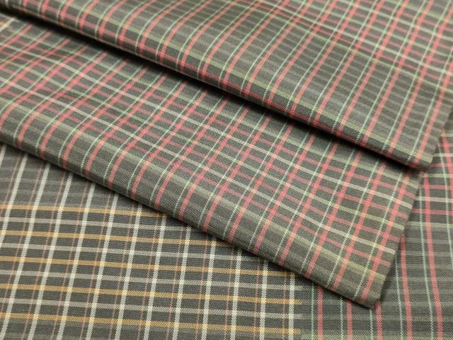 平和屋着物▽本場縞大島紬 単衣 格子 正絹 逸品 DABH4983du