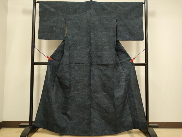 平和屋着物▽上質な紬 単衣 抽象文様 正絹 逸品 DABH4986du