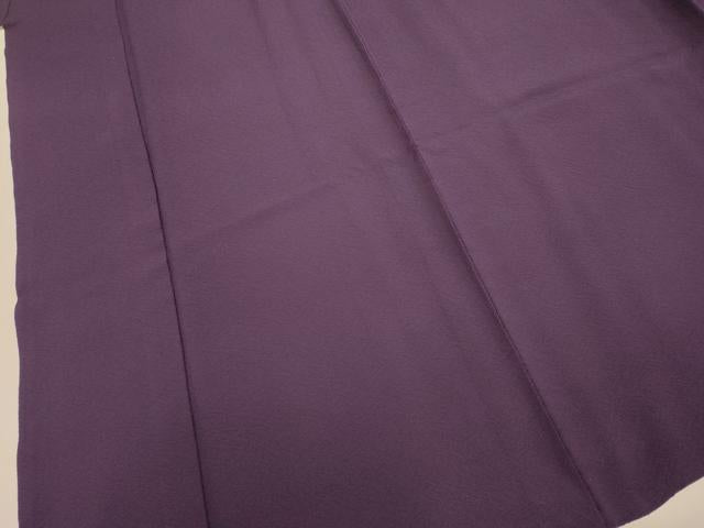 平和屋着物▽上質な色無地 単衣 濃い滅紫色 正絹 逸品 DABH4989du