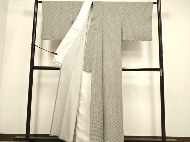 平和屋着物▽上質な小紋 単衣 麻の葉文様 正絹 逸品 DABH4993du