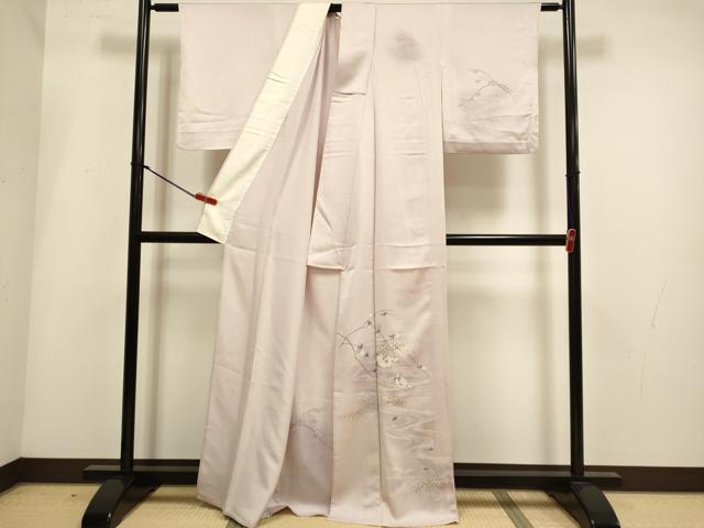 平和屋着物▽訪問着 単衣 流水鴛鴦文 暈し染め 金彩 正絹 逸品 DABH4998du