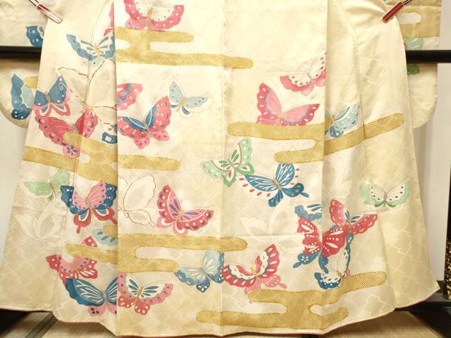 平和屋着物■豪華振袖 駒刺繍 エ霞舞蝶文 暈し染め 金彩 正絹 逸品 DABH5008ea