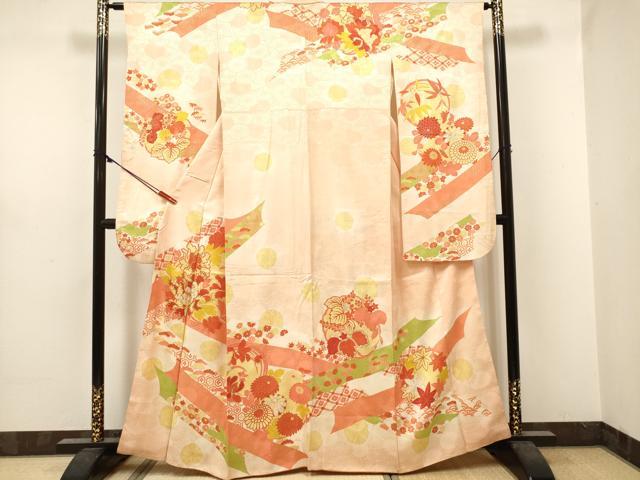 平和屋着物■豪華振袖 吉祥桐花丸文 暈し染め 金彩 正絹 逸品 DABH5009ea