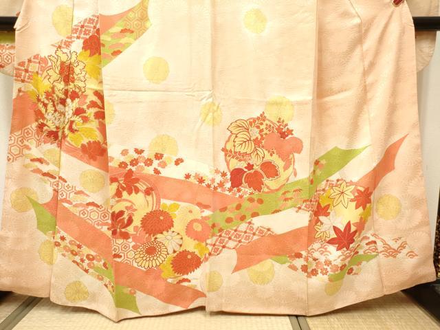 平和屋着物■豪華振袖 吉祥桐花丸文 暈し染め 金彩 正絹 逸品 DABH5009ea