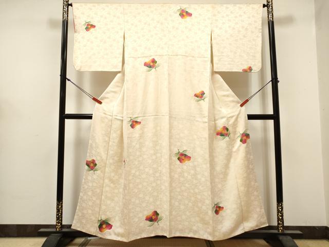 平和屋着物■上質な小紋 絞り 枝椿 正絹 逸品 DABH5014ea