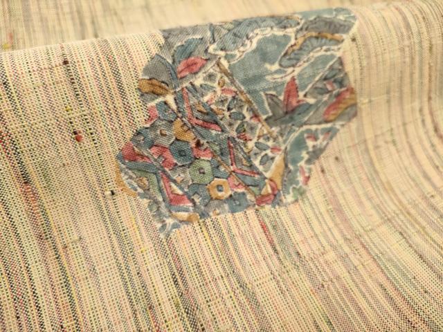 平和屋着物■上質な紬 切嵌花松文 正絹 逸品 DABH5015ea